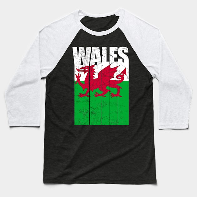 Wales Dragon Flag Baseball T-Shirt by Mila46